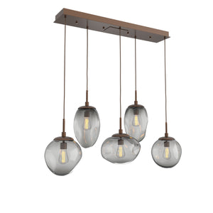 Hammerton Studio - PLB0065-05-BB-S-C01-E2 - Five Light Pendant - Cosmos - Burnished Bronze