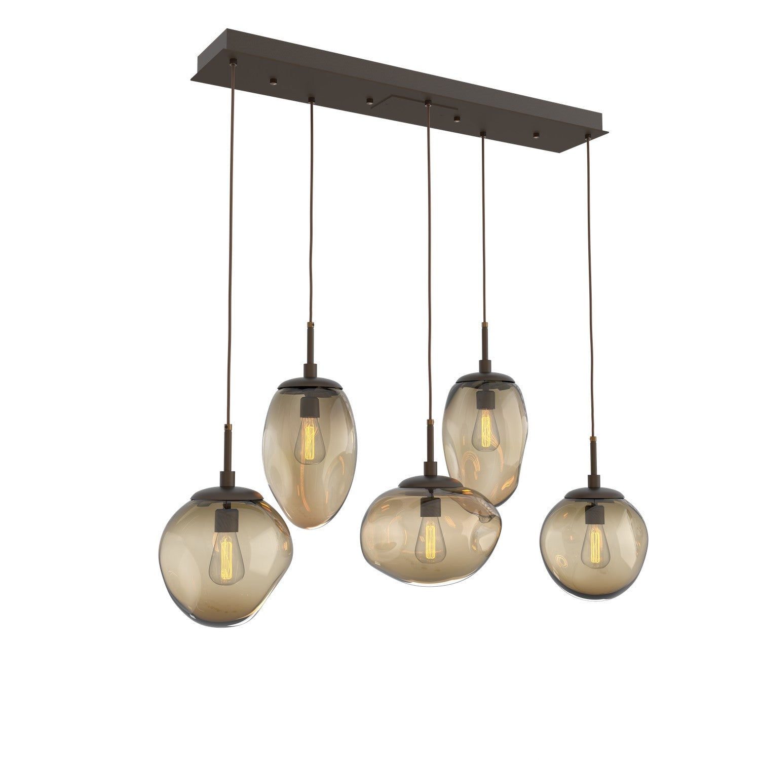 Hammerton Studio - PLB0065-05-FB-B-C01-E2 - Five Light Pendant - Cosmos - Flat Bronze