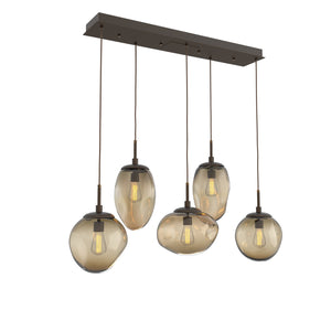 Hammerton Studio - PLB0065-05-FB-B-C01-E2 - Five Light Pendant - Cosmos - Flat Bronze