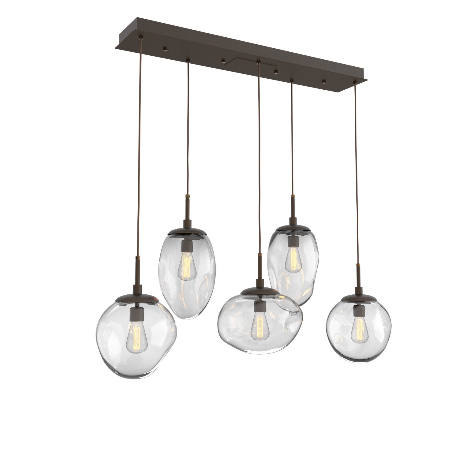 Hammerton Studio - PLB0065-05-FB-C-C01-E2 - Five Light Pendant - Cosmos - Flat Bronze