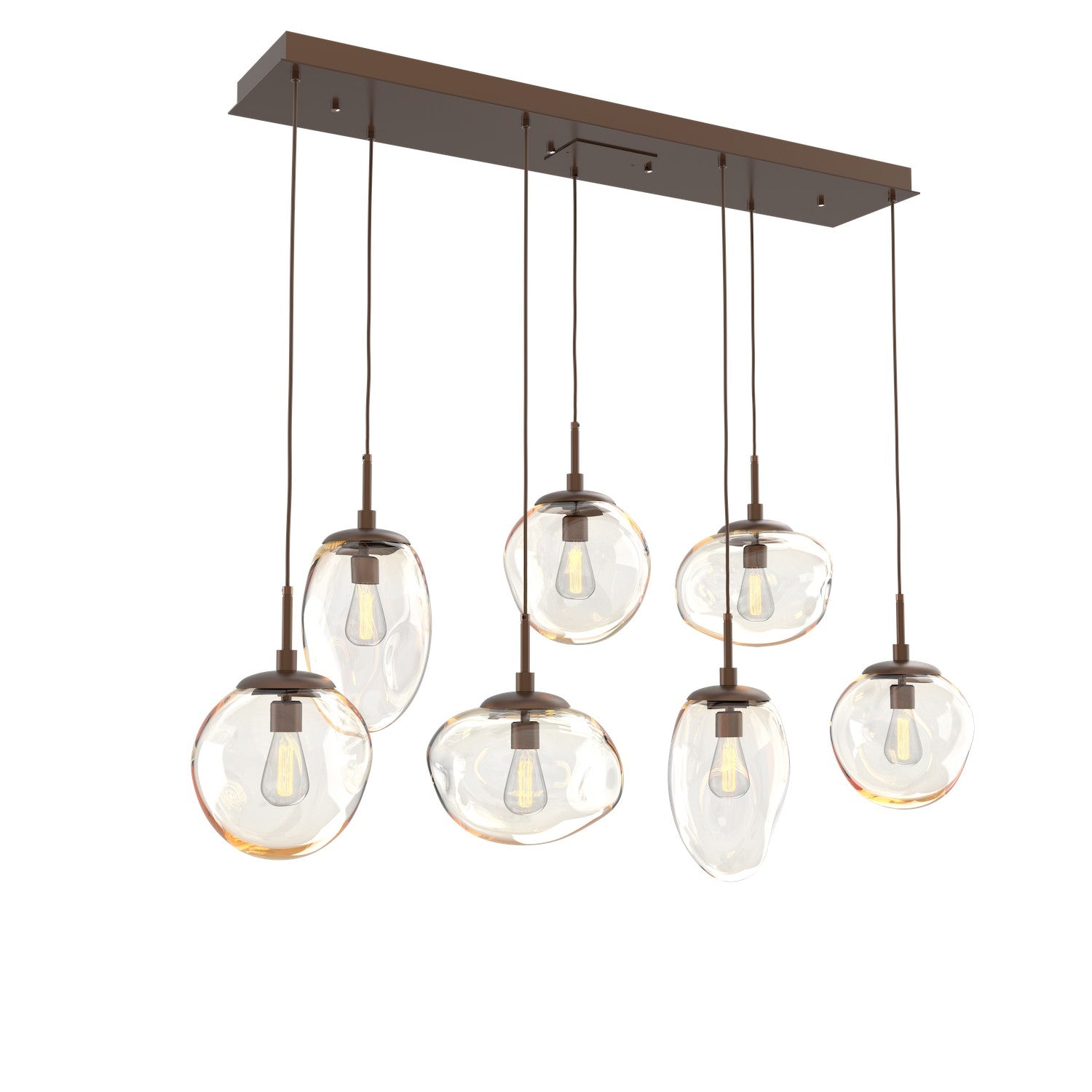 Hammerton Studio - PLB0065-07-BB-A-C01-E2 - Seven Light Pendant - Cosmos - Burnished Bronze