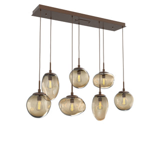 Hammerton Studio - PLB0065-07-BB-B-C01-E2 - Seven Light Pendant - Cosmos - Burnished Bronze