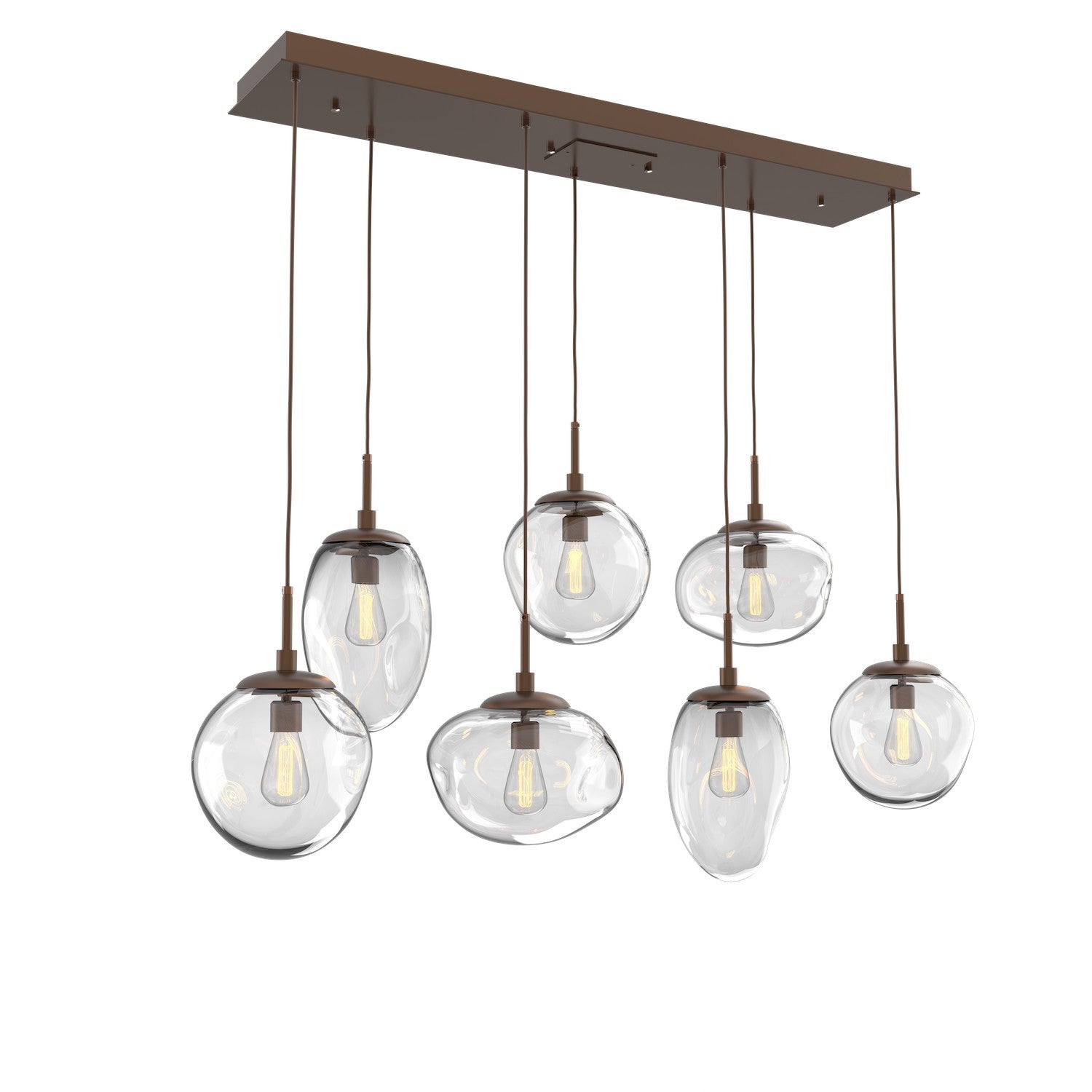 Hammerton Studio - PLB0065-07-BB-C-C01-E2 - Seven Light Pendant - Cosmos - Burnished Bronze