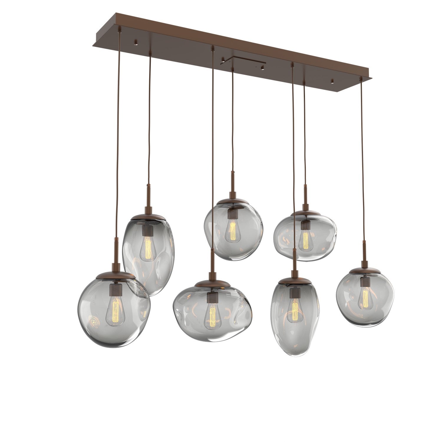 Hammerton Studio - PLB0065-07-BB-S-C01-E2 - Seven Light Pendant - Cosmos - Burnished Bronze