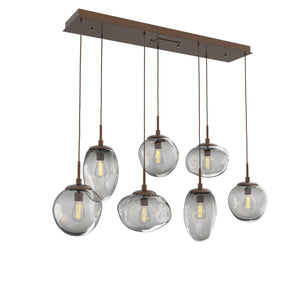 Hammerton Studio - PLB0065-07-BB-S-C01-E2 - Seven Light Pendant - Cosmos - Burnished Bronze