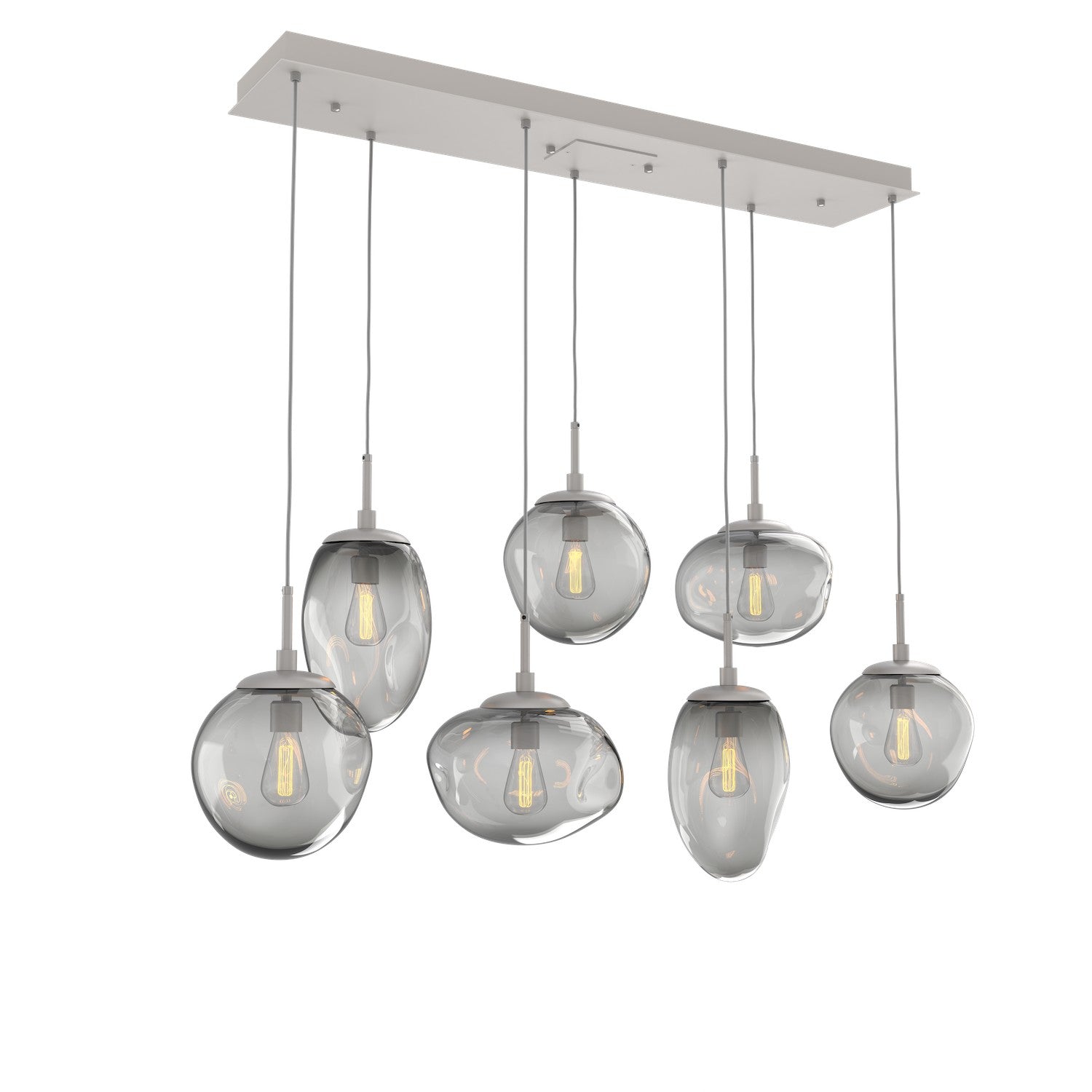 Hammerton Studio - PLB0065-07-BS-S-C01-E2 - Seven Light Pendant - Cosmos - Beige Silver