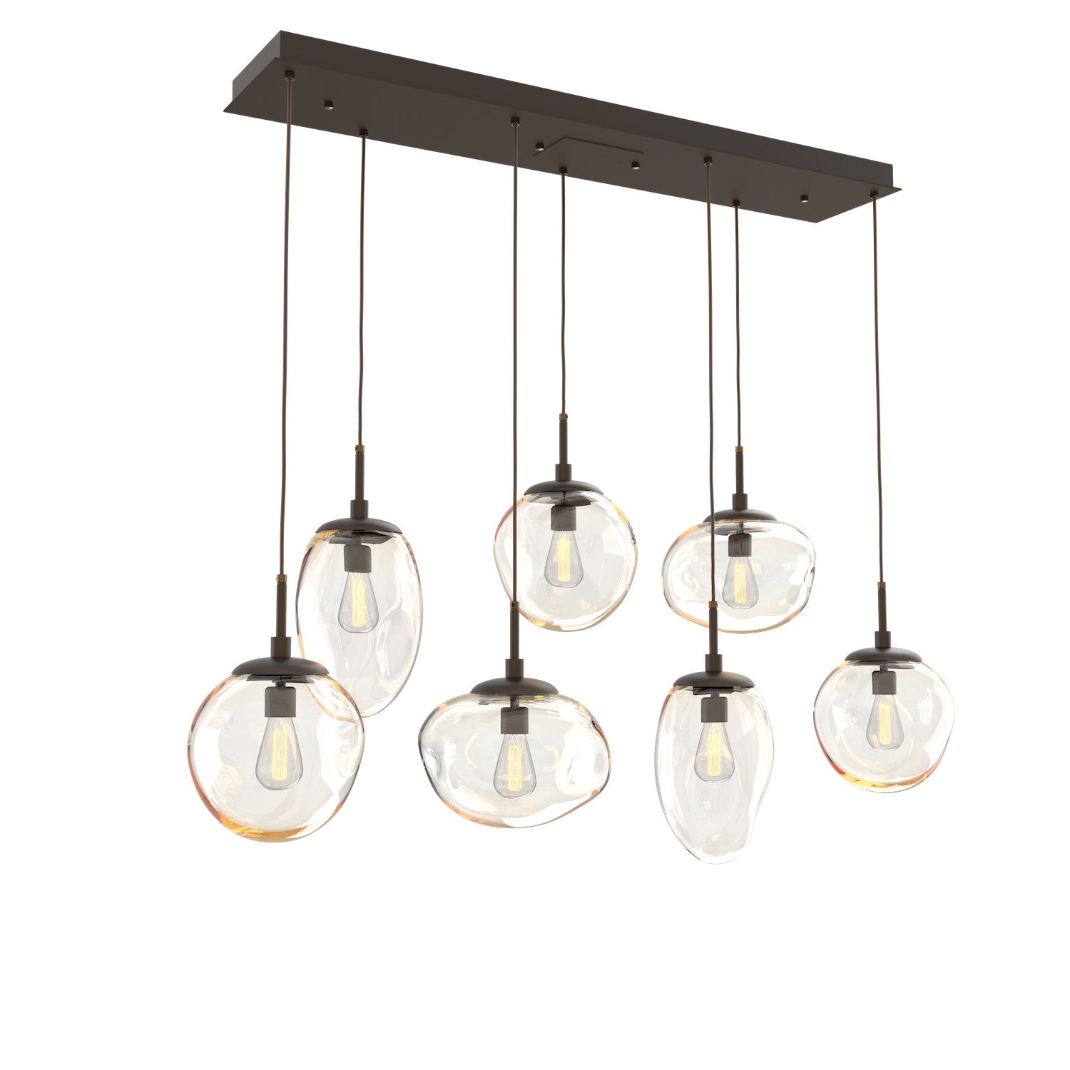 Hammerton Studio - PLB0065-07-FB-A-C01-E2 - Seven Light Pendant - Cosmos - Flat Bronze