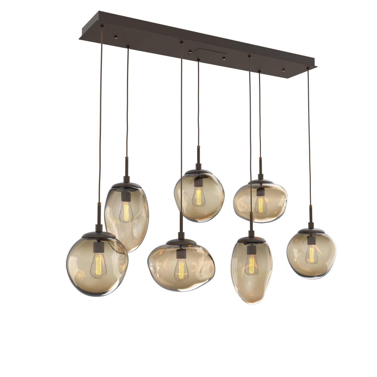 Hammerton Studio - PLB0065-07-FB-B-C01-E2 - Seven Light Pendant - Cosmos - Flat Bronze