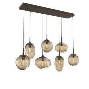 Hammerton Studio - PLB0065-07-FB-B-C01-E2 - Seven Light Pendant - Cosmos - Flat Bronze