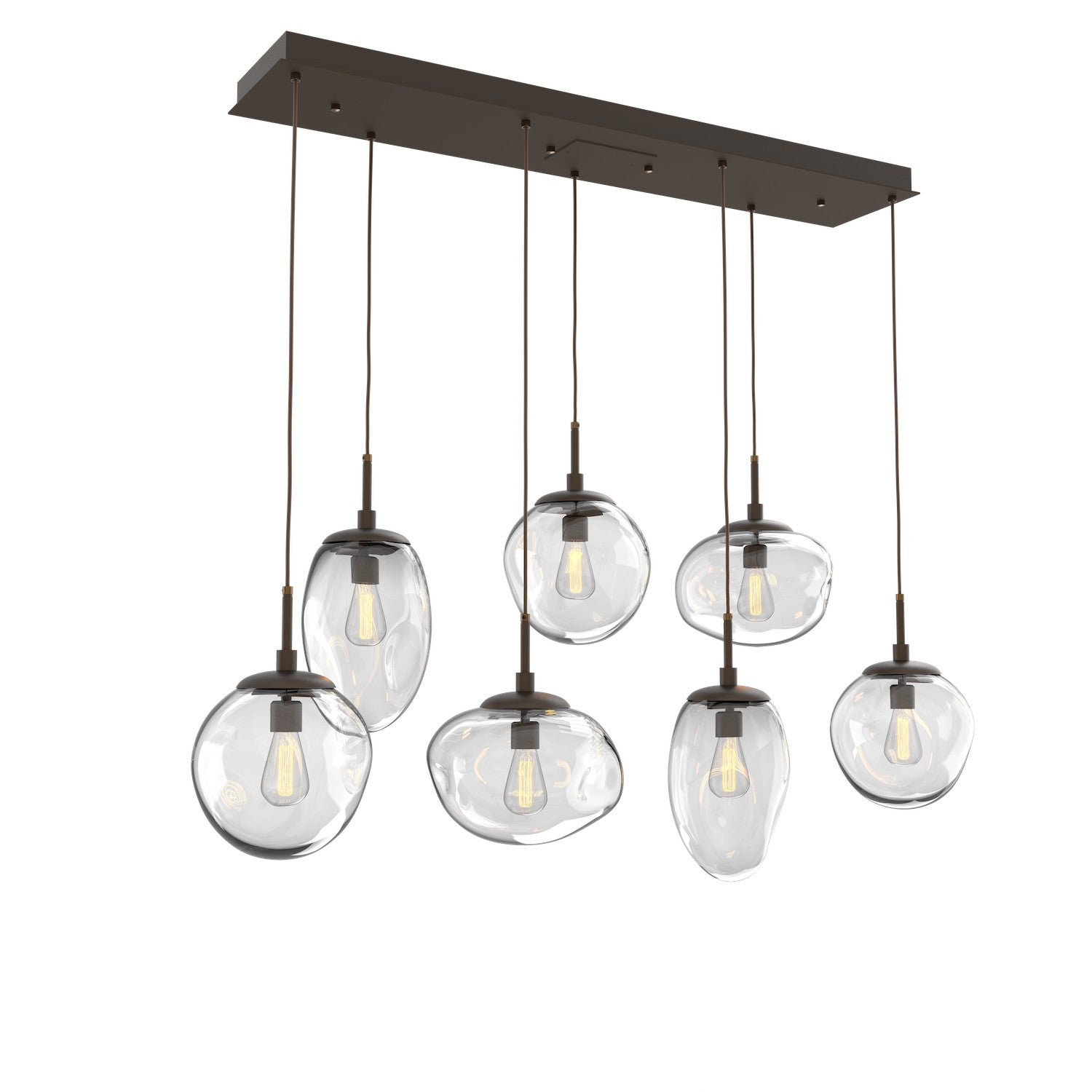 Hammerton Studio - PLB0065-07-FB-C-C01-E2 - Seven Light Pendant - Cosmos - Flat Bronze