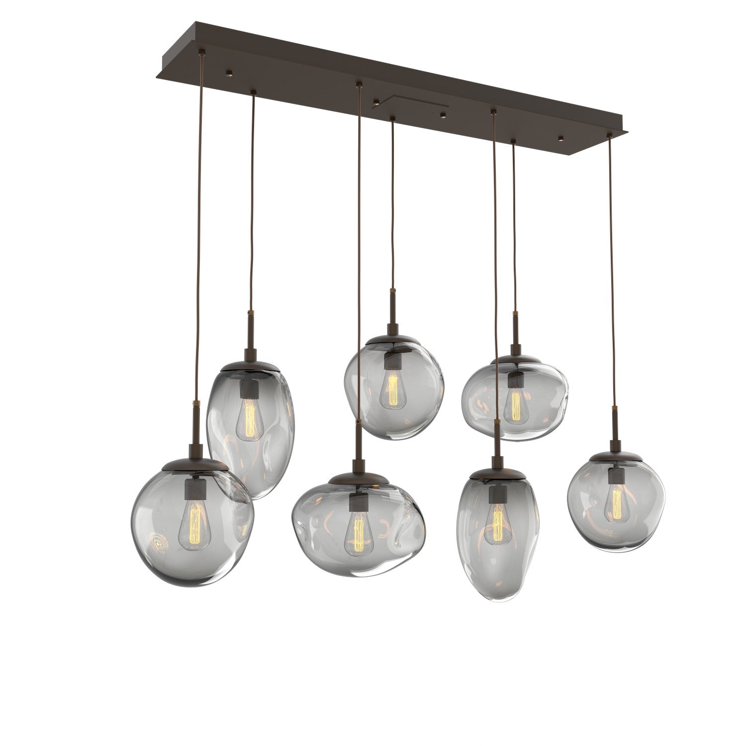 Hammerton Studio - PLB0065-07-FB-S-C01-E2 - Seven Light Pendant - Cosmos - Flat Bronze