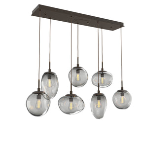 Hammerton Studio - PLB0065-07-FB-S-C01-E2 - Seven Light Pendant - Cosmos - Flat Bronze