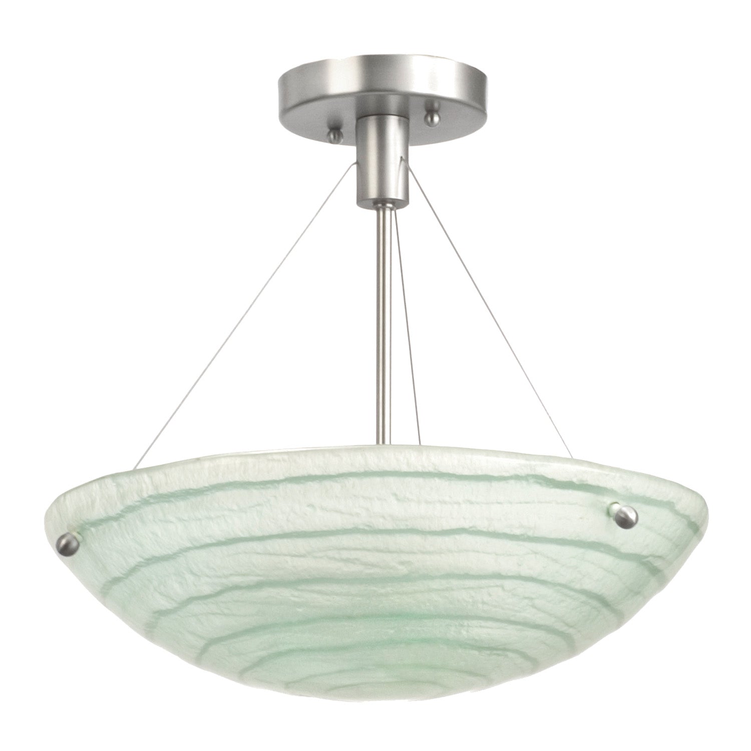 Kalco - 5990SN - Three Light Semi Flush Mount - Aqueous - Satin Nickel