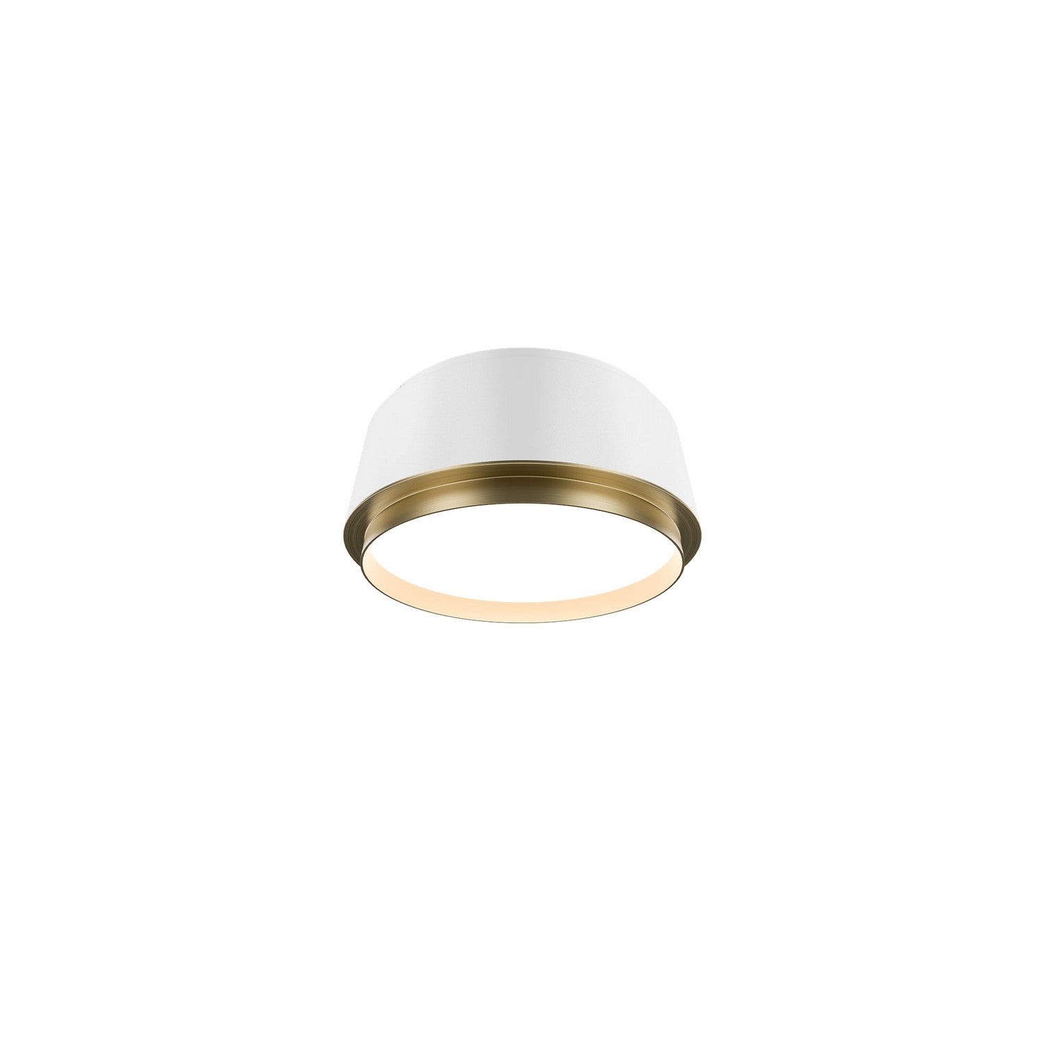 W.A.C. Lighting - FM-20509-30-WT/AB - LED Flush Mount - Salvo - White/Aged Brass