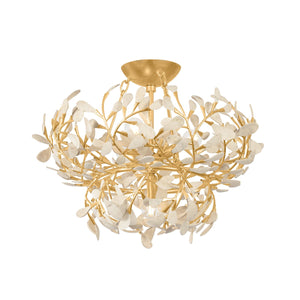 Hudson Valley - 4454-VGL - Four Light Semi Flush Mount - Maybrook - Vintage Gold Leaf