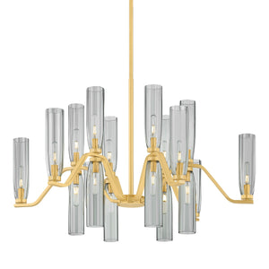Hudson Valley - 6817-AGB - 18 Light Chandelier - Harpswell - Aged Brass