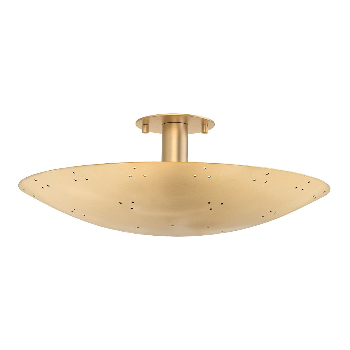 Hudson Valley - 8718-VB - Three Light Flush Mount - Bern - Vintage Brass