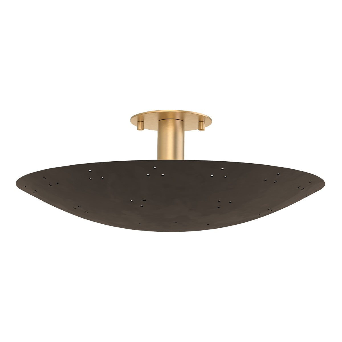 Hudson Valley - 8718-VB/BRZ - Three Light Flush Mount - Bern - Vintage Brass/Bronze