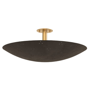 Hudson Valley - 8728-VB/BRZ - Three Light Flush Mount - Bern - Vintage Brass/Bronze