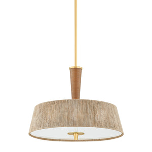 Hudson Valley - CB9522-AGB - Three Light Pendant - George - Aged Brass
