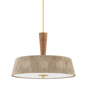 Hudson Valley - CB9530-AGB - Three Light Pendant - George - Aged Brass