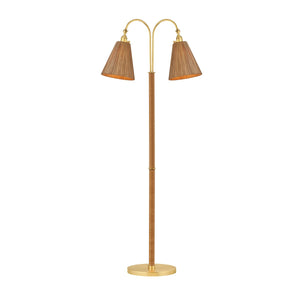 Hudson Valley - L2168-AGB - Two Light Floor Lamp - Ruthin - Aged Brass