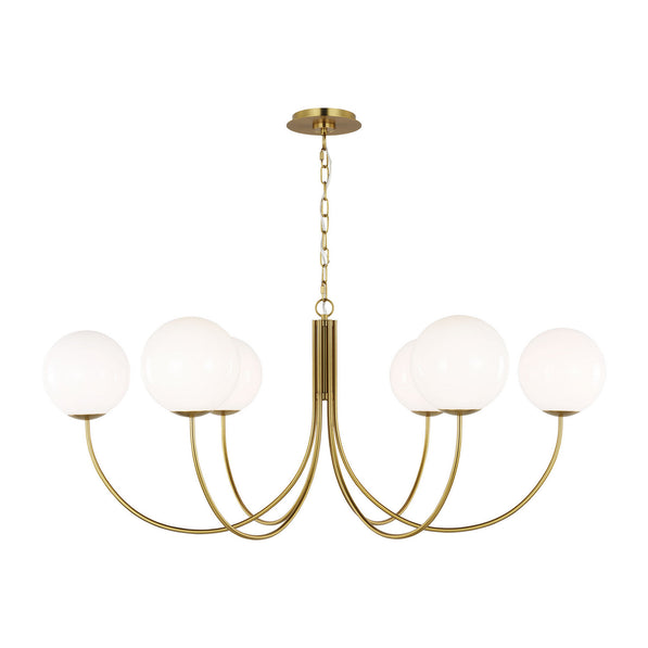 Visual Comfort Studio - KSC1146BBS - Six Light Chandelier - Noemie - Burnished Brass