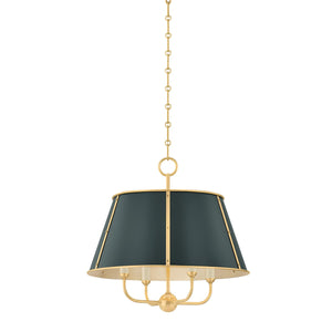 Hudson Valley - MDS120-AGB/SSG - Four Light Chandelier - Cambridge - Aged Brass/Soft Studio Green