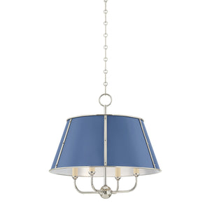 Hudson Valley - MDS120-PN/FBL - Four Light Chandelier - Cambridge - Polished Nickel/Soft French Blue