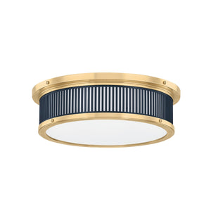 Hudson Valley - MDS1901-AGB/DBL - LED Flush Mount - Ashdown - Aged Brass/Distressed Bronze