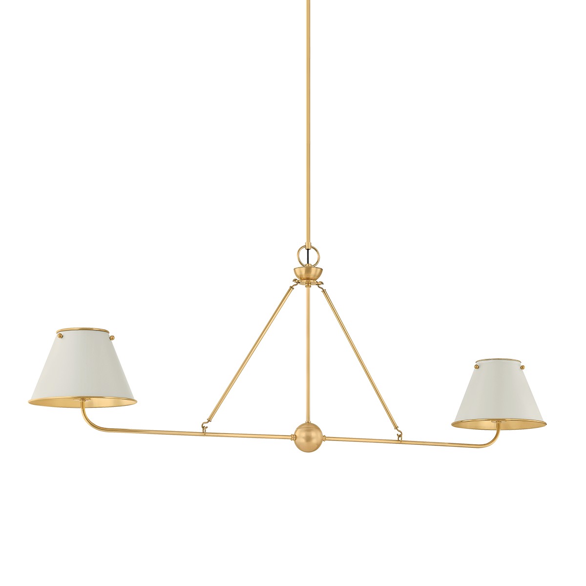Hudson Valley - MDS2001-AGB/OW - Two Light Linear - Burghley - Aged Brass/Off-White