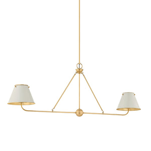 Hudson Valley - MDS2001-AGB/OW - Two Light Linear - Burghley - Aged Brass/Off-White