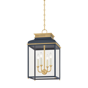 Hudson Valley - MDS2400-AGB/DBL - Four Light Lantern - Houghton - Aged Brass/Distressed Bronze