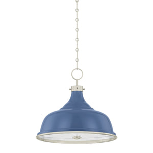 Hudson Valley - MDS300-PN/FBL - Three Light Pendant - Painted No. 1 - Polished Nickel/Soft French Blue