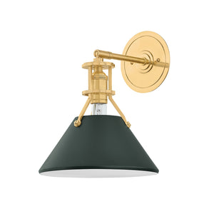 Hudson Valley - MDS350-AGB/SSG - One Light Wall Sconce - Painted No. 2 - Aged Brass/Soft Studio Green