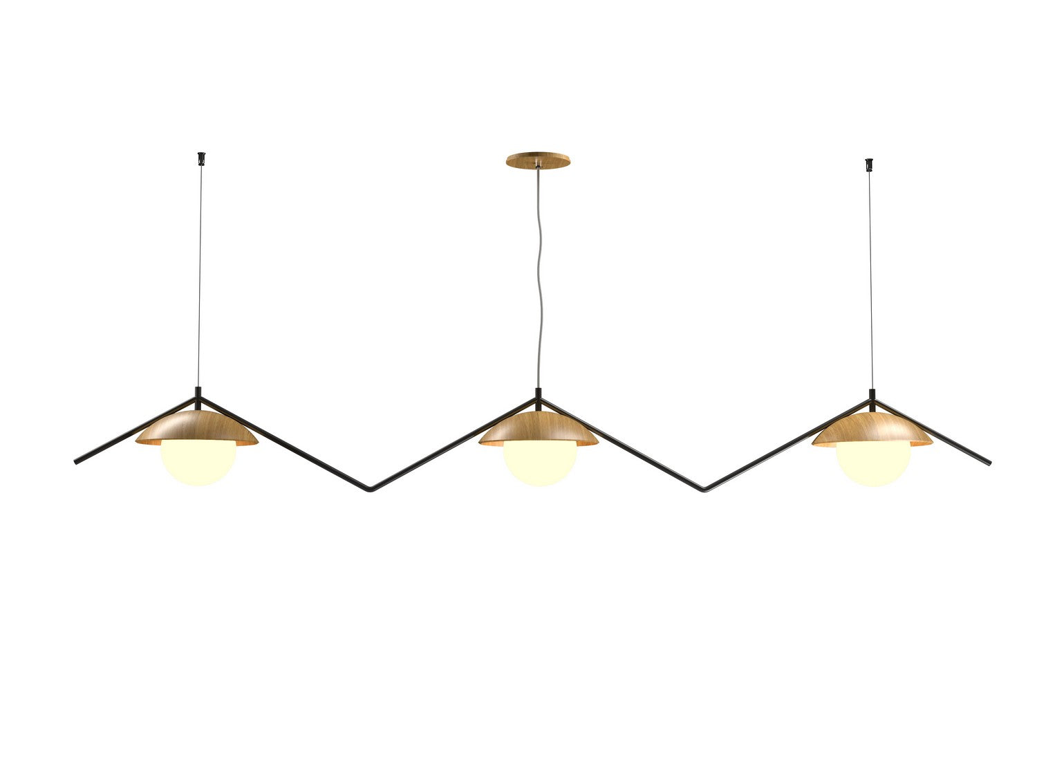 Accord Lighting - 1516.09 - Three Light Pendant - Oyster - Louro Freijo
