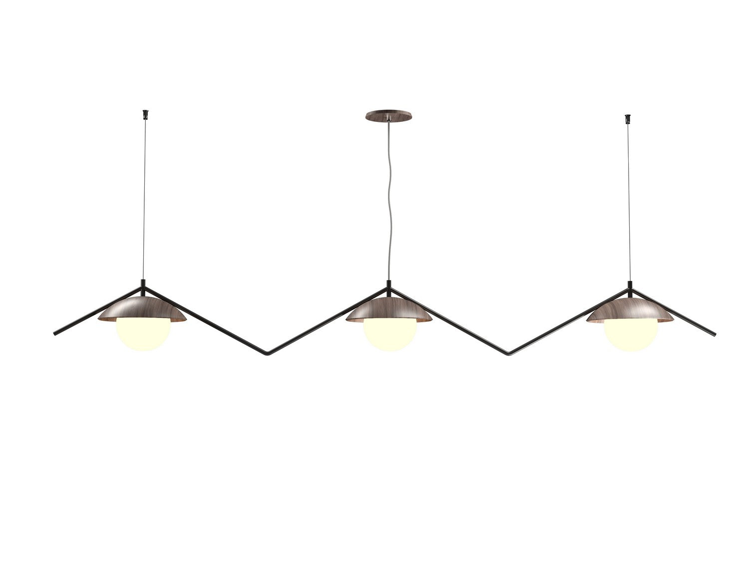 Accord Lighting - 1516.18 - Three Light Pendant - Oyster - American Walnut
