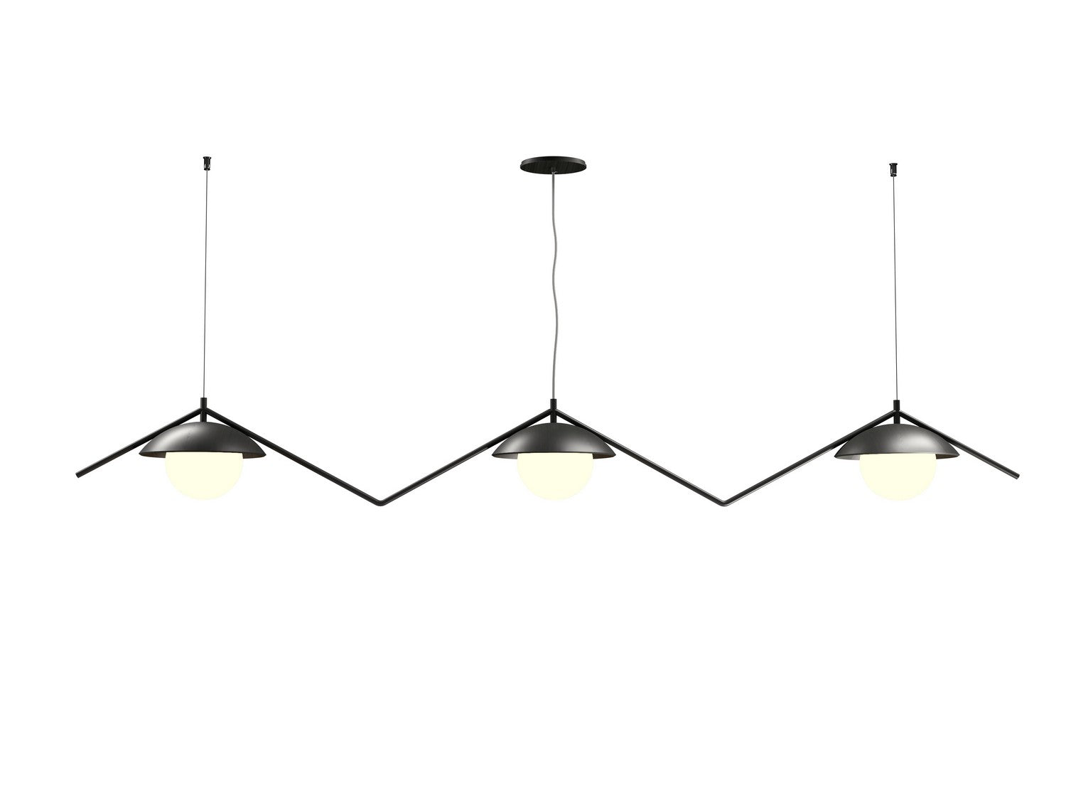 Accord Lighting - 1516.44 - Three Light Pendant - Oyster - Charcoal