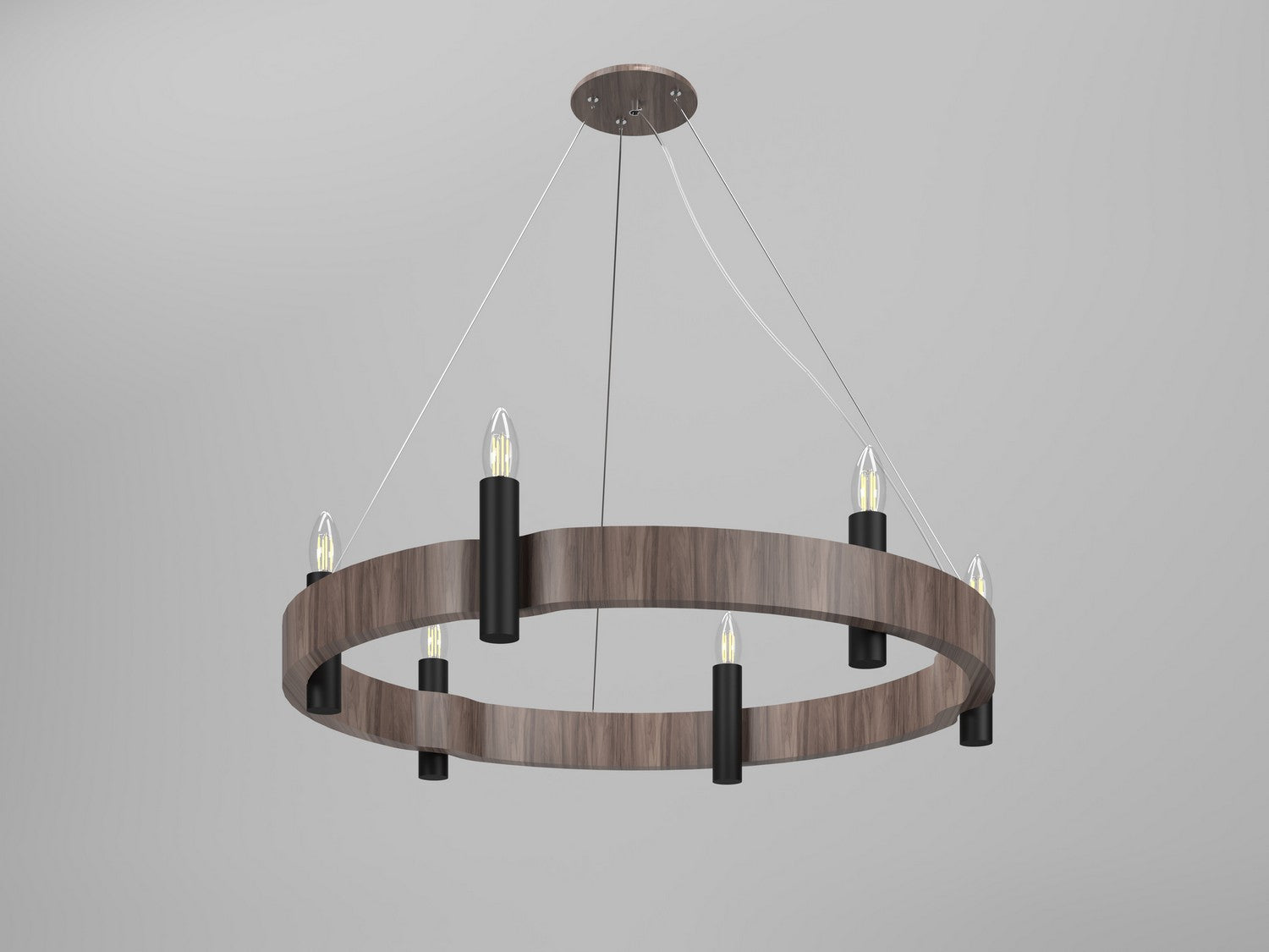 Accord Lighting - 1517.18 - Six Light Pendant - Flow - American Walnut