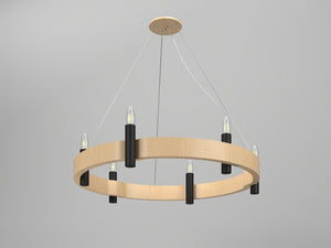 Accord Lighting - 1517.34 - Six Light Pendant - Flow - Maple