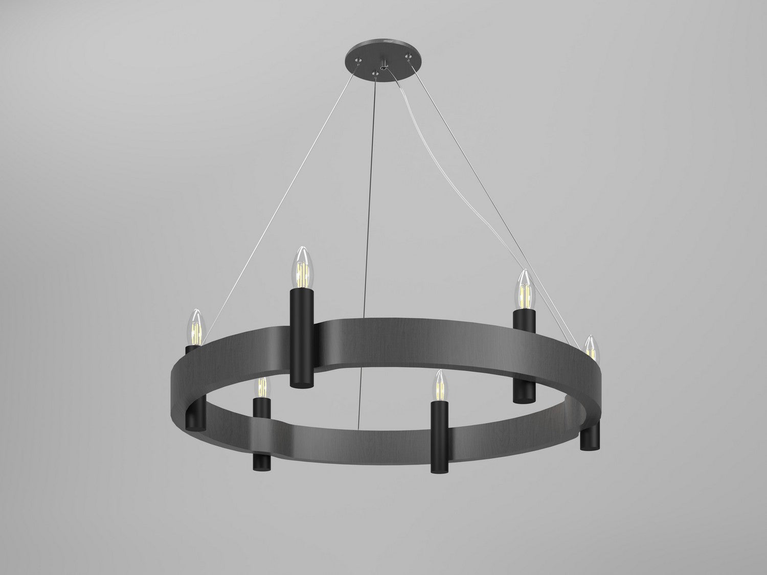 Accord Lighting - 1517.50 - Six Light Pendant - Flow - Organic Grey