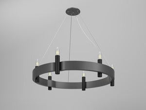 Accord Lighting - 1517.50 - Six Light Pendant - Flow - Organic Grey