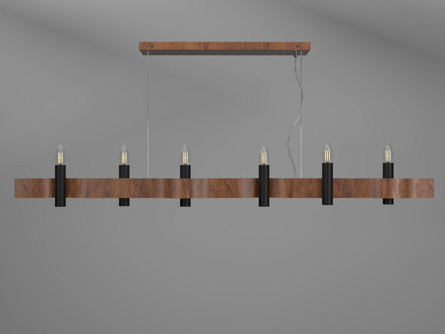 Accord Lighting - 1518.06 - Six Light Pendant - Flow - Imbuia