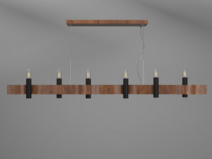 Accord Lighting - 1518.06 - Six Light Pendant - Flow - Imbuia