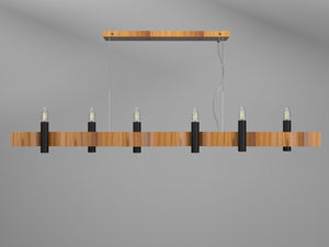 Accord Lighting - 1518.12 - Six Light Pendant - Flow - Teak
