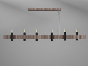 Accord Lighting - 1518.18 - Six Light Pendant - Flow - American Walnut
