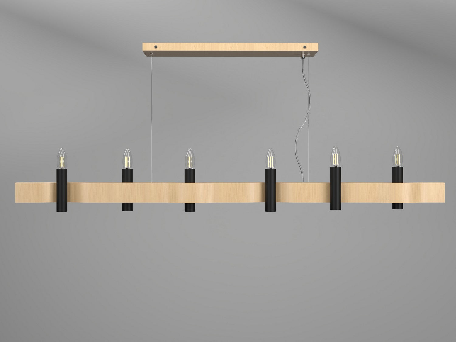Accord Lighting - 1518.34 - Six Light Pendant - Flow - Maple