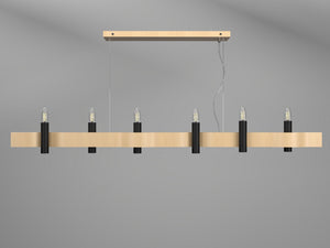 Accord Lighting - 1518.34 - Six Light Pendant - Flow - Maple