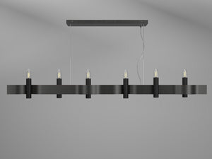Accord Lighting - 1518.44 - Six Light Pendant - Flow - Charcoal