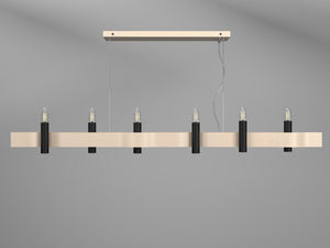 Accord Lighting - 1518.48 - Six Light Pendant - Flow - Organic Cappuccino